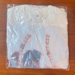 Brand New Custom Made Bad Bunny M White Crew Neck Short Sleeve Graphic Shirt